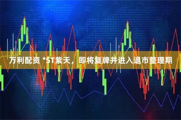 万利配资 *ST紫天，即将复牌并进入退市整理期