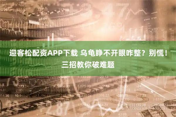 迎客松配资APP下载 乌龟睁不开眼咋整？别慌！三招教你破难题