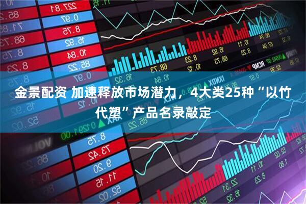 金景配资 加速释放市场潜力，4大类25种“以竹代塑”产品名录敲定